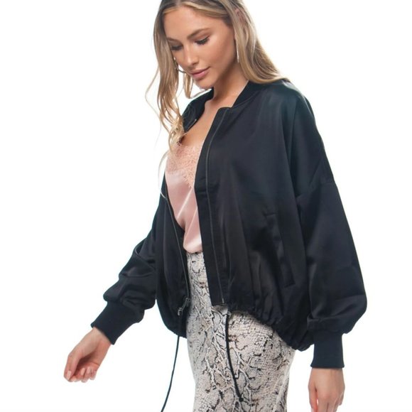 BB Dakota On Duty Satin Bomber Jacket - Picture 2 of 6